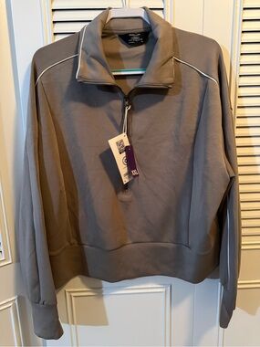 Women’s Grey Quarter-Zip Pullover Sweater